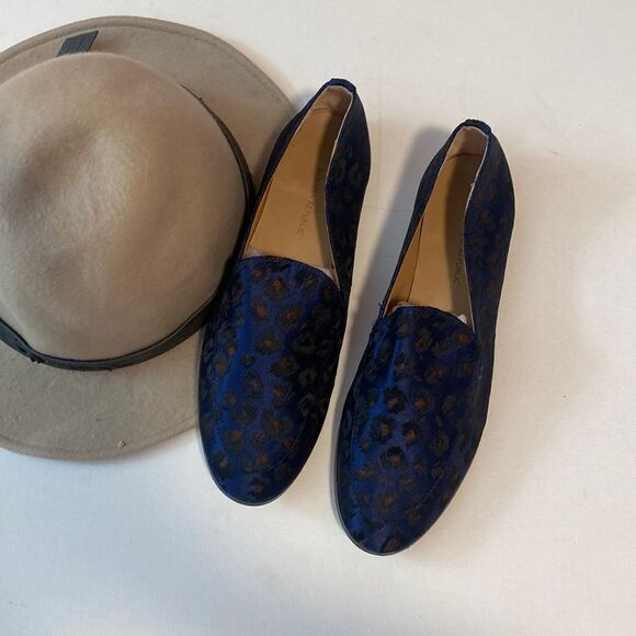 Banana Republic Blue Leopard Metallic Loafer Flats - Picture 1 of 5